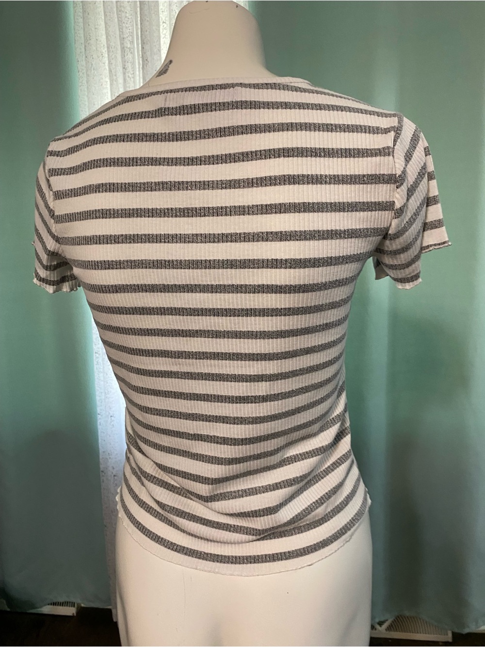 Striped Short-Sleeve Ribbed Tee - Picture 5 of 5